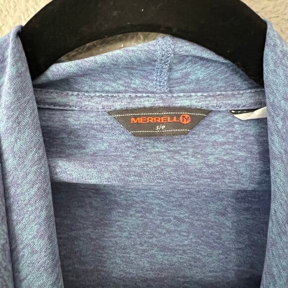 Merrell Open Drape Front Long Sleeve Cardigan Sweater Blue Purple Womens Small - Picture 8 of 9